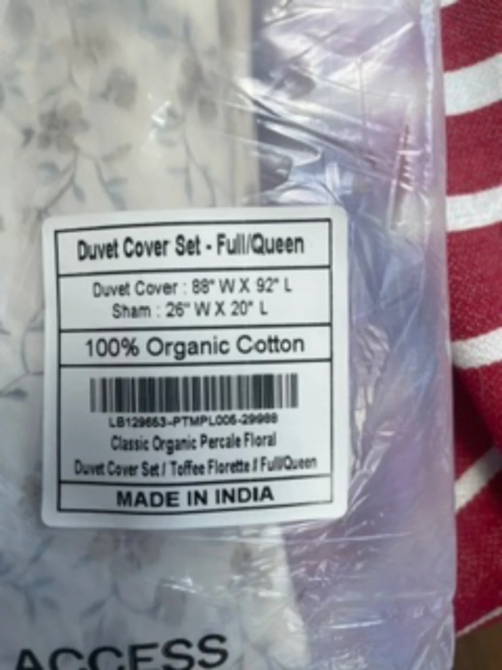 Quince Full/Queen Cotton Percale Duvet Set